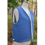gilet réversible femme adulte laine mouton pyrénées artisanal ecru naturel double gaze créatrice france intérieur