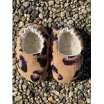 chausson bébé reversible gaze coton leopard bambou laine