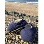 chausson bébé reversible gaze coton bambou laine broderie bleu marine (2)
