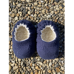 chausson bébé reversible gaze coton bambou laine broderie bleu marine