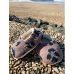 chausson bébé reversible gaze coton leopard bambou laine