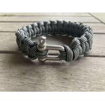 bracelet survie homme paracord inox gris chiné