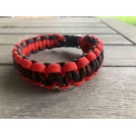Bracelet survie en paracorde - Noir chiné rouge