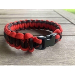 Bracelet survie en paracorde - Noir chiné rouge (2)