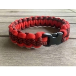 Bracelet survie en paracorde - Noir chiné rouge (3)