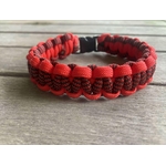 Bracelet survie en paracorde - Noir chiné rouge (4)