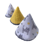trio cones pipi coton eponge bambou chats