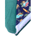 cape bain bambou gaze coton van surf bleu marine vert2