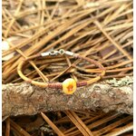 bracelet aiguille de pin et bois de pin artisanal landes  MARRON