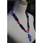 collier fatma bleu violet noir