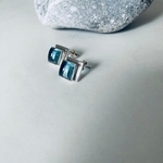 boucles oreilles topaze bleue argent artisanal creatrice