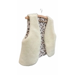 gilet berger laine mouton naturel france ecru léopard beige reversible adulte mixte