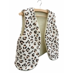 gilet berger laine mouton naturel france ecru léopard reversible