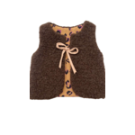 gilet berger enfant reversible laine mouton marron léopard(1)