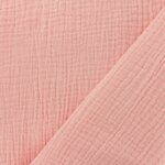 Tissu double gaze de coton - rose blush
