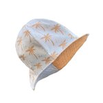 bob reversible coton été enfant bleu ciel camel