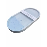 vide poche jesmonite ovale bleu clair