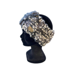 bandeau tricoté main torsade chiné gris