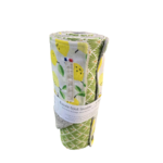 essuie tout 5 feuilles eponge nid abeille mix citrons eventail vert(3)