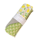 essuie tout 5 feuilles eponge nid abeille mix citrons eventail vert