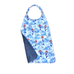 Serviette repas cantine maternelle sirène gris blanc