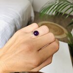 bague artisanale réglable argent améthyste