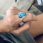 bague artisanale argent 925 et turquoise réglable