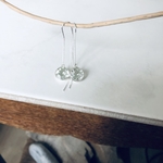 boucle oreille aregnt chaine prehnite artisanale