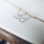boucle oreille quartz rose argent artisanal