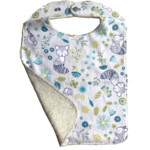 bavoir eponge bambou coton animaux gris