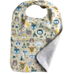bavoir eponge bambou coton animaux sioux