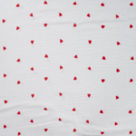 gaze blanc coeur rouge