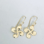 boucle oreille argent plaqué or artisanal lauburu croix basque