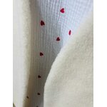 gilet laine mouton pyrénées écru gaze coton coeur blanc rouge