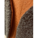 gilet laine mouton pyrénées marron gaze brodée rouille