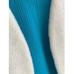gilet laine mouton pyrénées ecru vert emeraude