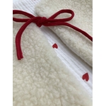 gilet bébé beige coeur rouge blanc