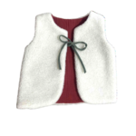 gilet laine mouton artisanal enfant ecru rouille