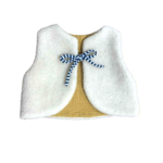 gilet laine mouton artisanal bébé ecru moutarde