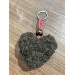 porte cle mouton marron coeur rouge
