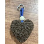 porte cle mouton marron coeur bleu
