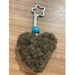 porte cle mouton marron coeur gris turquoise