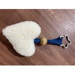 22porte clé coeur laine mouton beige