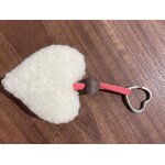 20porte clé coeur laine mouton beige