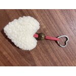 9porte clé coeur laine mouton beige