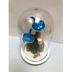 cloche deco poissons raies bleues blanc bois flotté