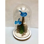 cloche deco poissons raies bleues blanc bois flotté