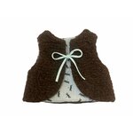 gilet mouton marron libellule vert eau