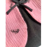 gilet eponge noire gaze rose