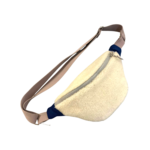 sac banane artisanal laine mouton bleu ecru velourspyrénées  (2)